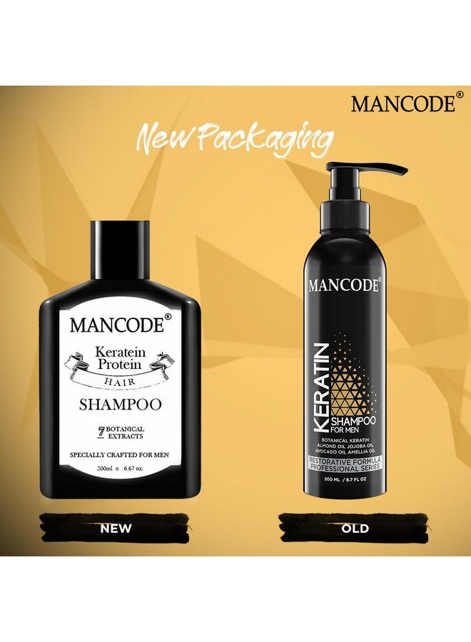 MAN CODE Mancode Keratin Shampoo For Men Gentle Cleansing Soft Smooth Shiny Hair Damage Repair Strengthens Weak Hair No Mineral Oil Hair Shampoo For Men (Pack Of 1) - Image 2
