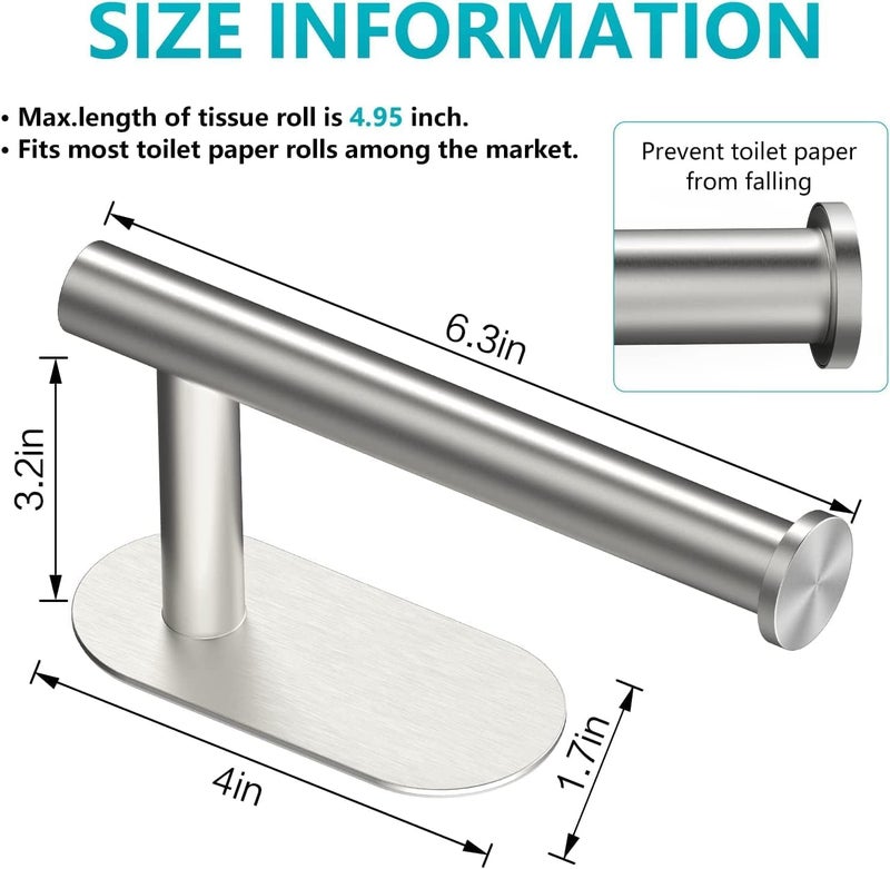 KILOW Toilet Roll Holder Wall Mounted - Stainless Steel Made Waterproof & Rust Resistant Self Adhesive Paper Towel Holder for Bathroom & Kitchen â€“ Easy Installation Without Drilling - Image 1
