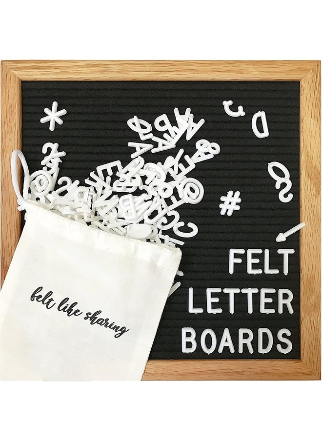 Felt Like Sharing - Felt Letter Board, 10X10In Changeable Letter Board With Letters White 300 Piece Felt Message Board, Oak Frame Wooden Letter Board For Baby Announcements, Milestones, Office Decor & More (Black) - Image 1