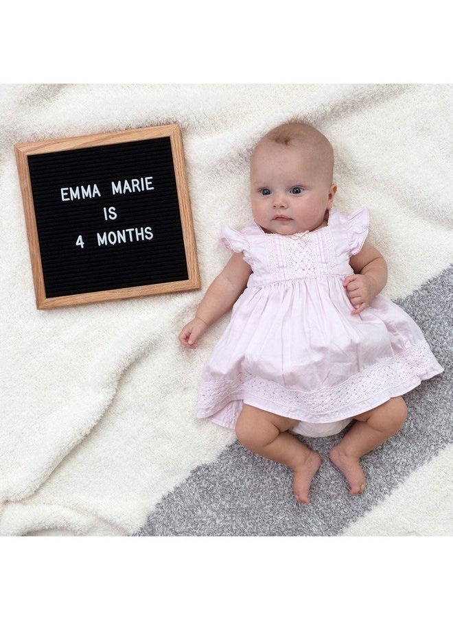 Felt Like Sharing - Felt Letter Board, 10X10In Changeable Letter Board With Letters White 300 Piece Felt Message Board, Oak Frame Wooden Letter Board For Baby Announcements, Milestones, Office Decor & More (Black) - Image 1