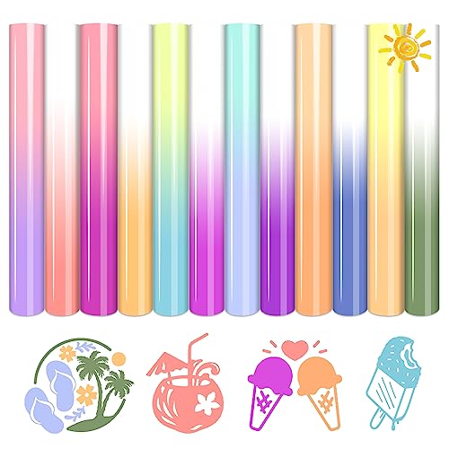 Tintnut Color Changing HTV Vinyl - 12 Sheets 12inch x 10inch UV Color Changing Heat Transfer Vinyl Sunlight Sensitive HTV Iron on Vinyl For T-Shirts Compatible with Cricut or Silhoutte Cameo - Image 1