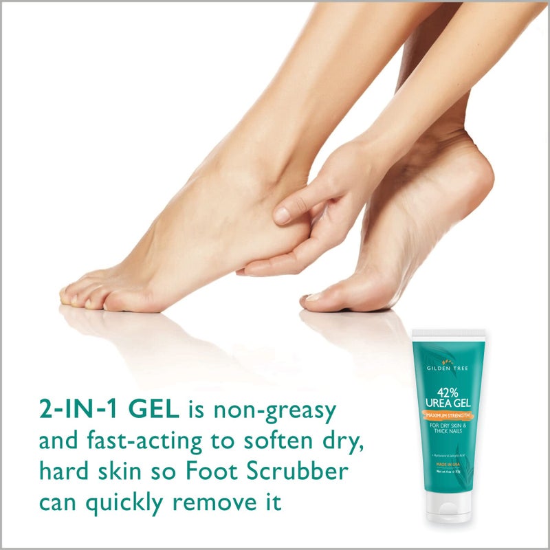 Gilden Tree Callus Remover Gel + Foot Scrubber Kit - Pedicure Tools for Dry Cracked Heels - Image 3
