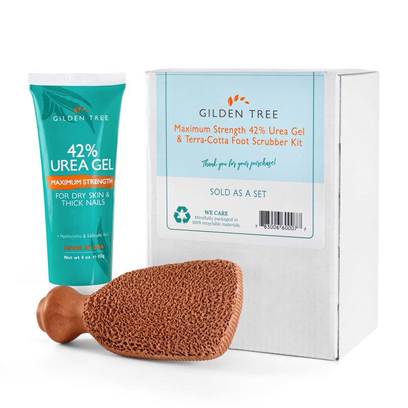 Gilden Tree Callus Remover Gel + Foot Scrubber Kit - Pedicure Tools for Dry Cracked Heels - Image 1