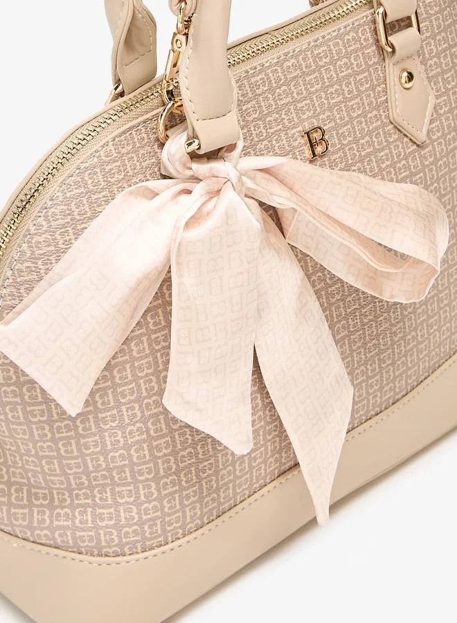 Flora Bella By Shoexpress Women Solid Bowler Bag with Detachable Strap and Zip Closure