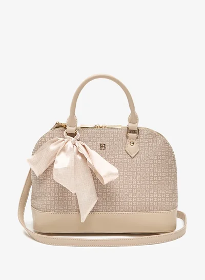 Flora Bella By Shoexpress Women Solid Bowler Bag with Detachable Strap and Zip Closure