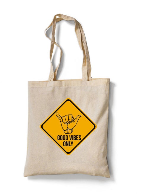 Reusable Eco-Friendly Cotton Canvas Tote Bag/ Shopping/ Shoulder Bag Good Vibes