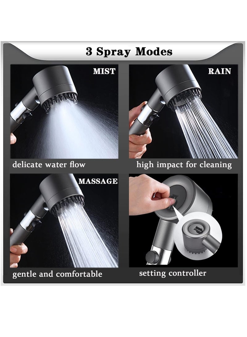 Arabest Shower Head Powerful Flow with Filter, Shower Head High Pressure Water Saving Spray with 3 Modes and Water Stop Button Massage Showerhead for Adults Children Pets Home, and Gym Use - Image 4