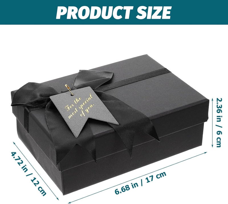 DONFAMDS Black Box with V-shaped Bow, 17x12x6cm Candy and Chocolate Favor Packaging Box for Birthday and Valentine’s Day, Paper Candy Container for Party and Wedding Supplies - Image 2