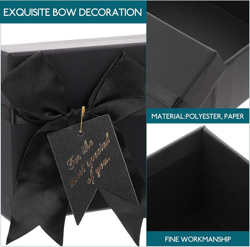 DONFAMDS Black Box with V-shaped Bow, 17x12x6cm Candy and Chocolate Favor Packaging Box for Birthday and Valentine’s Day, Paper Candy Container for Party and Wedding Supplies - Image 4