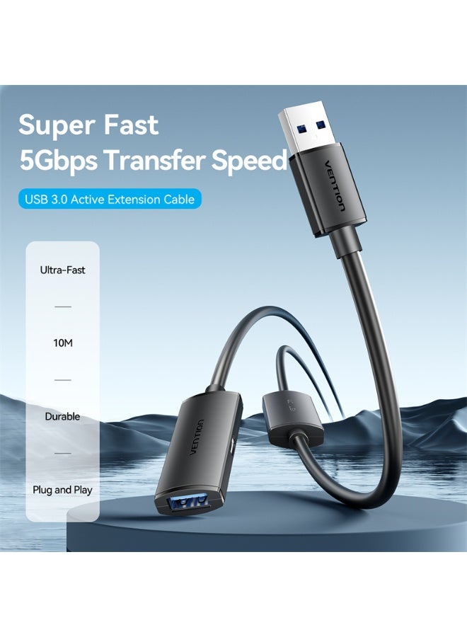 VENTION USB 3.0 Type-A Male to Type-A Female Active Extension Cable 5M Black Model# CBMBJ - Image 2