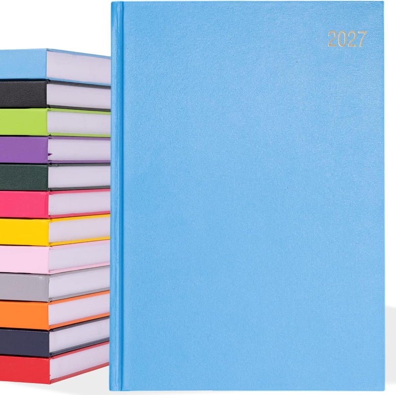 evelay 2025 A4 A5 Day to Page Diary Full Year Planner Desk Hardback Academic Organiser for Home Office School (A4 Page a Day, Sky) - Image 1