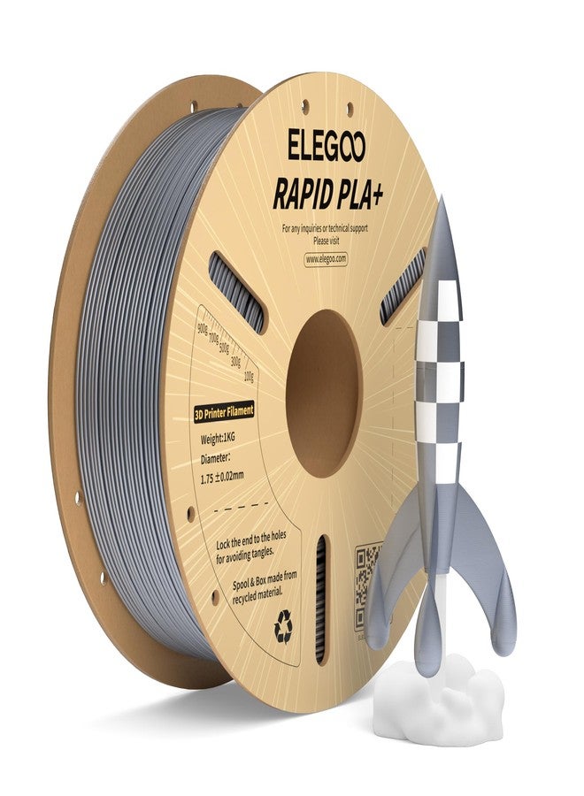 ELEGOO Rapid PLA Plus 3D Filament Silver - Image 1