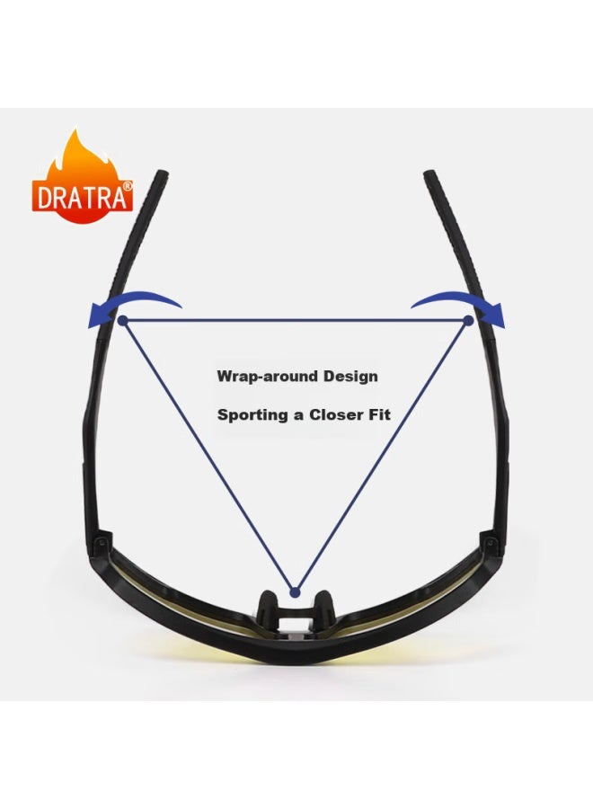 Dratra Sungl For Men, Outdoor Windproof And Sandproof, Mountain Biking, Cycling, Marathon Sports Goggles, Night Vision Gl - Image 3
