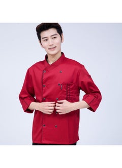 NIBEMINENT Chef Uniform Long Sleeve Hotel Work Clothes Summer Western Restaurant Restaurant Cake Back Kitchen  - Image 1