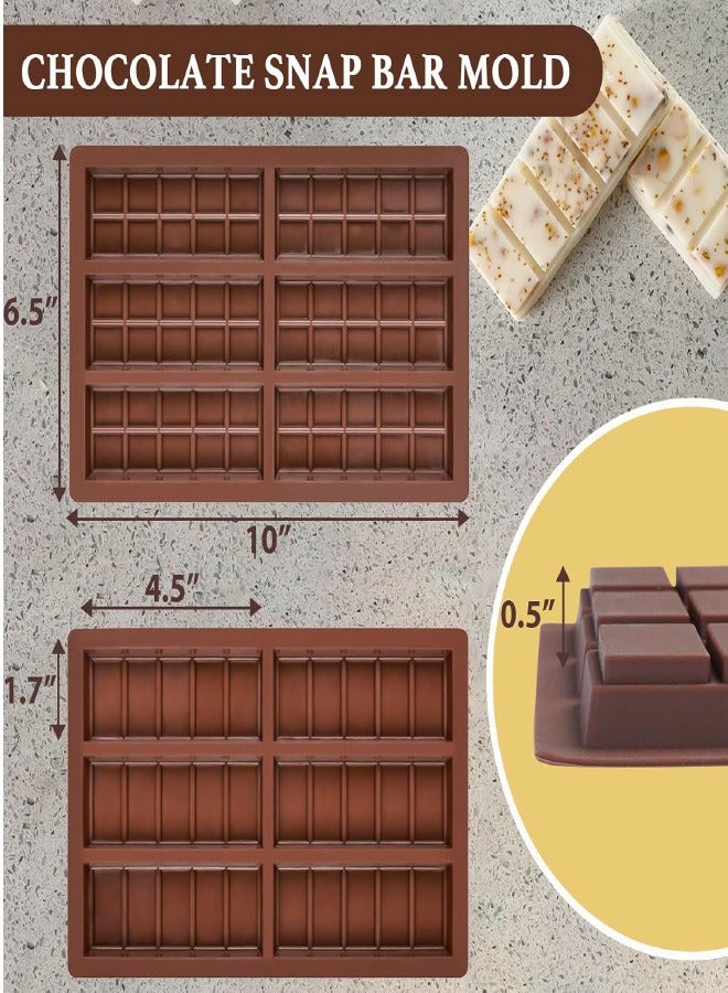 قوالب قوالب شوكولاتة الشوكولاتة، طقم صنع قوالب سيليكون من السيليكون، قالب شمع ذائب قابل للتفكيك سهل الإزالة قالب شمعة الصويا مستطيل الشكل متين غير لاصق لصابون البروتين والطاقة للهدايا المنزلية المصنوعة يدويًا - Image 3