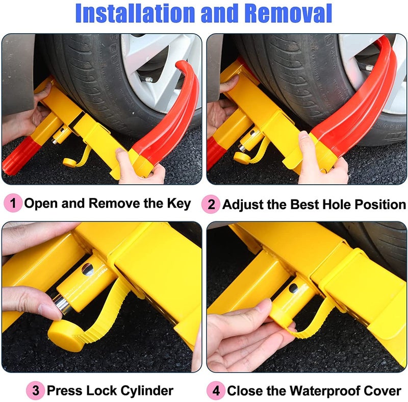 AutoBizarre Anti-Theft Heavy Duty Metal Body Adjustable Claw Wheel Security Lock Tyre Lock (Works with All Cars) - Image 5