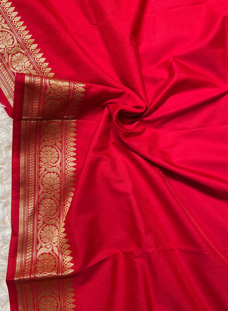 Celebrity Inspired Banarasi Semi Katan Silk Saree with Chand Tara Zari Work & Rich Pallu | Wedding & Reception Saree for Women | UAE - Image 3