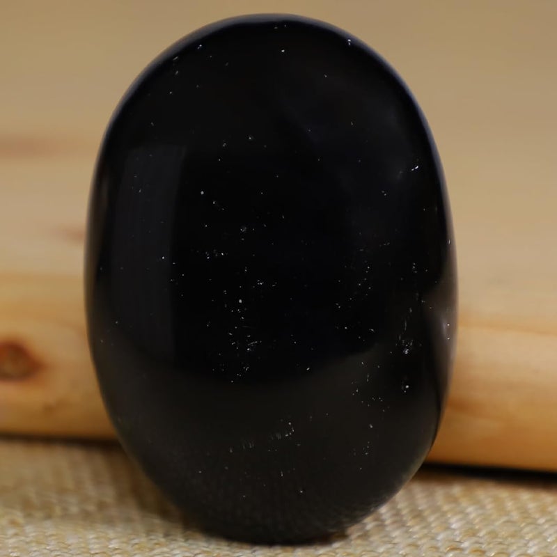 Crystal Divine Black Tourmaline Palm Stone Crystal Showpieces for Home Decor Items Decorative Items for Office Desk Table Meditation Items Chakra Healing Crystals and Stones Crystal Vastu Items - Image 1