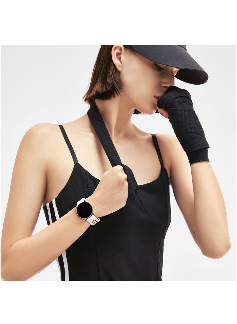 Compatible for Samsung Galaxy Watch Active 2 Bands/Galaxy Watch 4 Band & Galaxy Watch 5 Band 40mm 44mm/ Galaxy Watch 5 Pro Bands 45mm, Soft Silicone 20mm Sport Strap for Men Women, White Large - Image 5