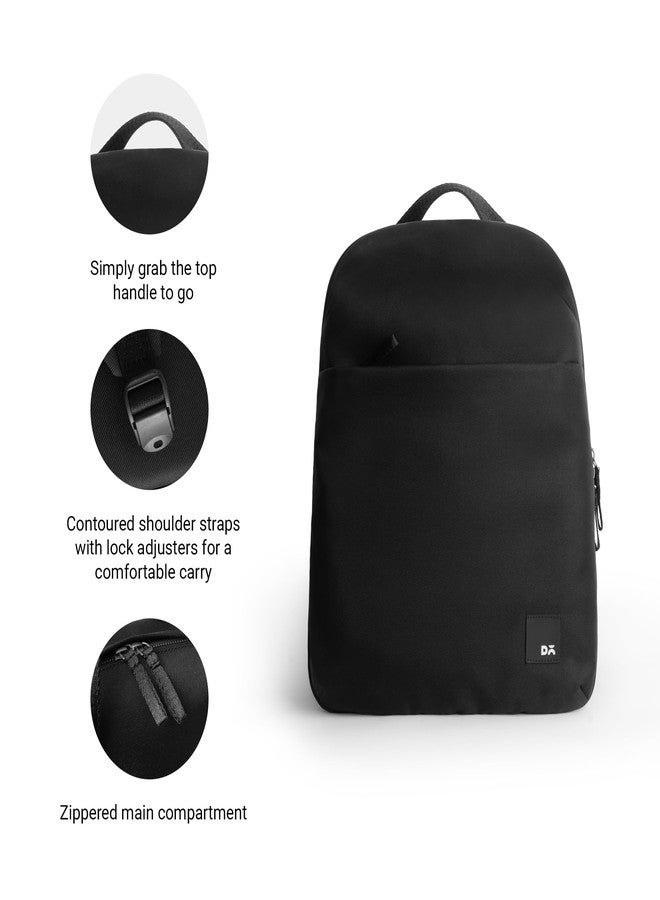DailyObjects DOT Backpack (19L) Ultra Light Office/Travel Laptop Backpack (19L) for Men & Women with 15inch Compartment, Water-Repellent, MultiPocket, Bottle Holders with Trolley Strap- Space Black - Image 3