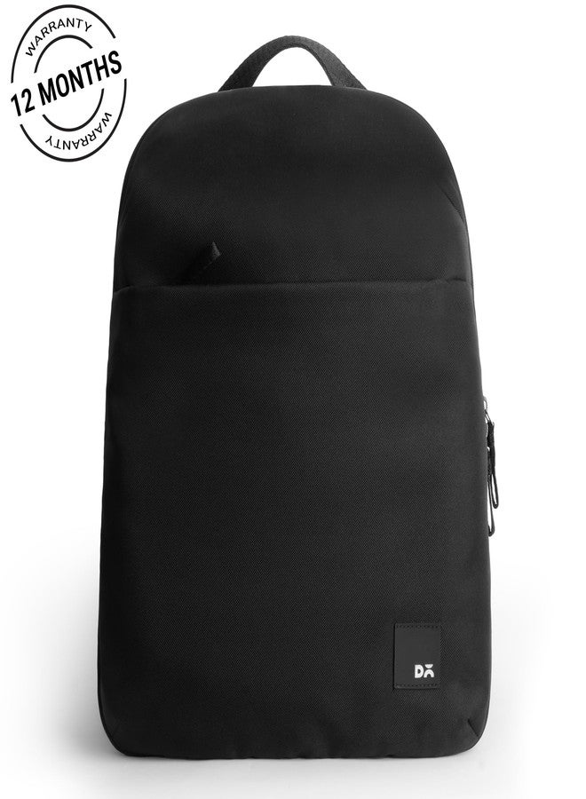 DailyObjects DOT Backpack (19L) Ultra Light Office/Travel Laptop Backpack (19L) for Men & Women with 15inch Compartment, Water-Repellent, MultiPocket, Bottle Holders with Trolley Strap- Space Black - Image 2