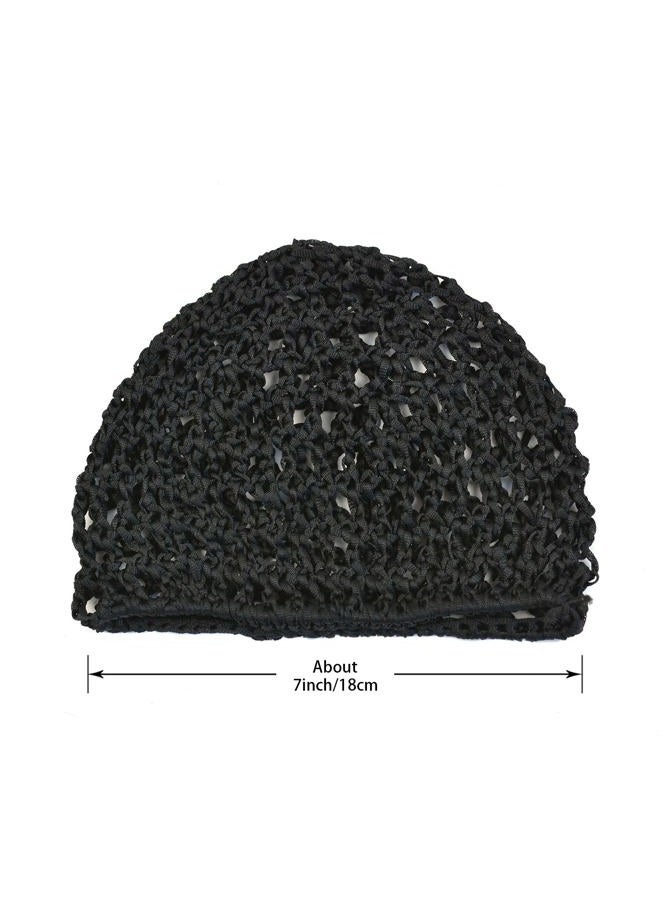 YTBYT 4 Pieces Black Hair Nets Cap Mesh Crochet Hair Net Sleeping Hairnet Rayon Knit Snood Mesh Wig Caps for Women's Keep Curls Hair Sleeping - Image 2