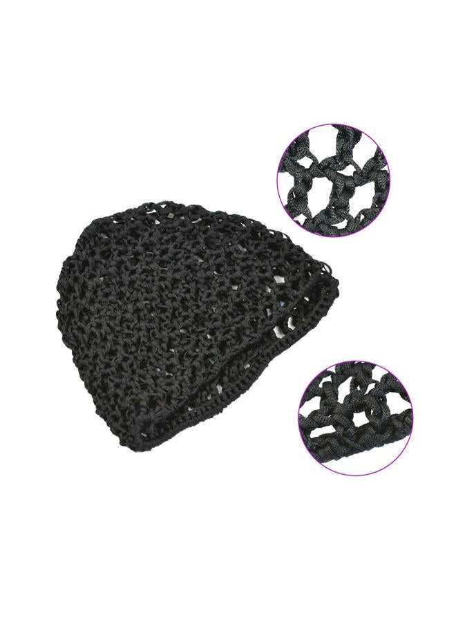 YTBYT 4 Pieces Black Hair Nets Cap Mesh Crochet Hair Net Sleeping Hairnet Rayon Knit Snood Mesh Wig Caps for Women's Keep Curls Hair Sleeping - Image 3