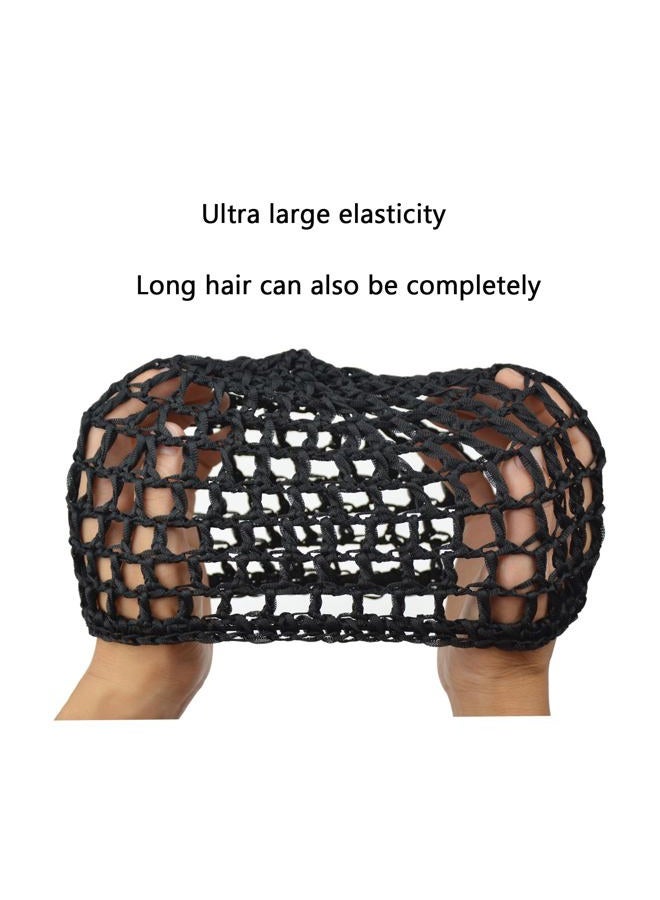 YTBYT 4 Pieces Black Hair Nets Cap Mesh Crochet Hair Net Sleeping Hairnet Rayon Knit Snood Mesh Wig Caps for Women's Keep Curls Hair Sleeping - Image 4