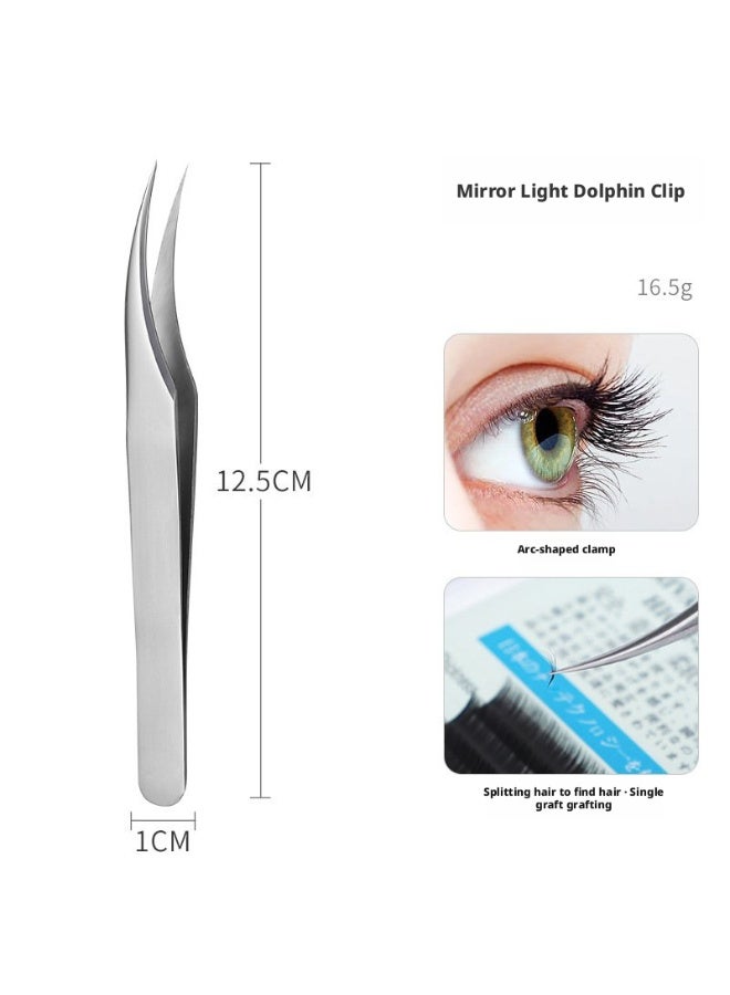 طقم ملاقط تمديد الرموش عالي الدقة ملاقط ستانلس ستيل لتطبيق الرموش ملقط الدولفين ملقط العزل ملقط رأس الطائر الذهبي مجموعة أدوات تطويل وتركيب الرموش - Image 3