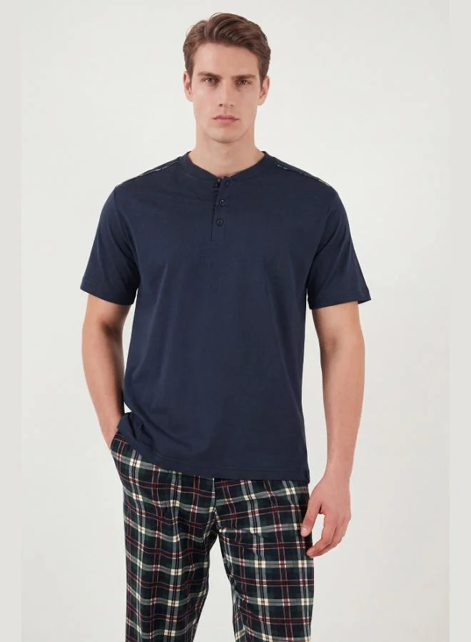 Buratti  Buratti Cotton Regular Fit Plaid Short-Sleeve Pajama Set for Men PAJAMA SET 6096860 for Men | Best Price UAE
