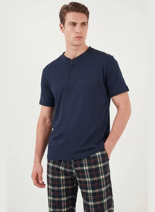 Buratti  Buratti Cotton Regular Fit Plaid Short-Sleeve Pajama Set for Men PAJAMA SET 6096860 for Men | Best Price UAE