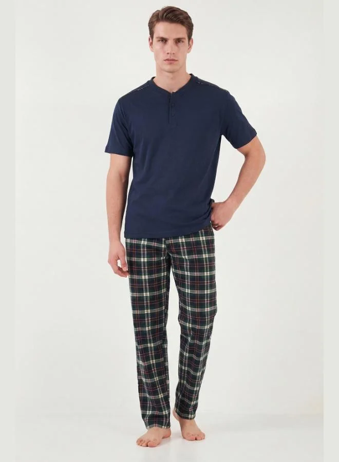 Buratti  Buratti Cotton Regular Fit Plaid Short-Sleeve Pajama Set for Men PAJAMA SET 6096860 for Men | Best Price UAE