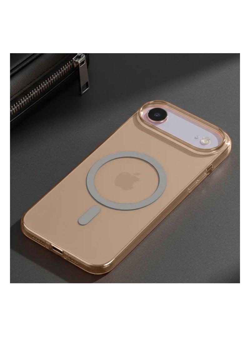 Wtech Apple iPhone 17 Air 5G 2025 Clear Case Compatible with MagSafe Skin Touch Soft TPU Case Cover (MCMPMN) - Brown - Image 3