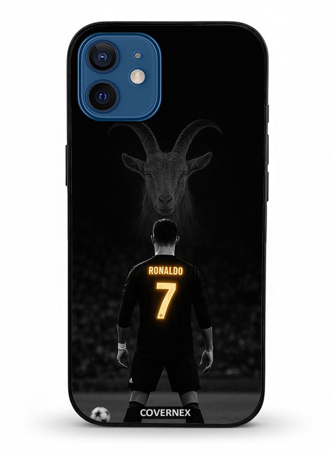 Covernex Apple iPhone 12 Protective Case Cover Printed Featuring The GOAT Tribute Cristiano Ronaldo - Image 2