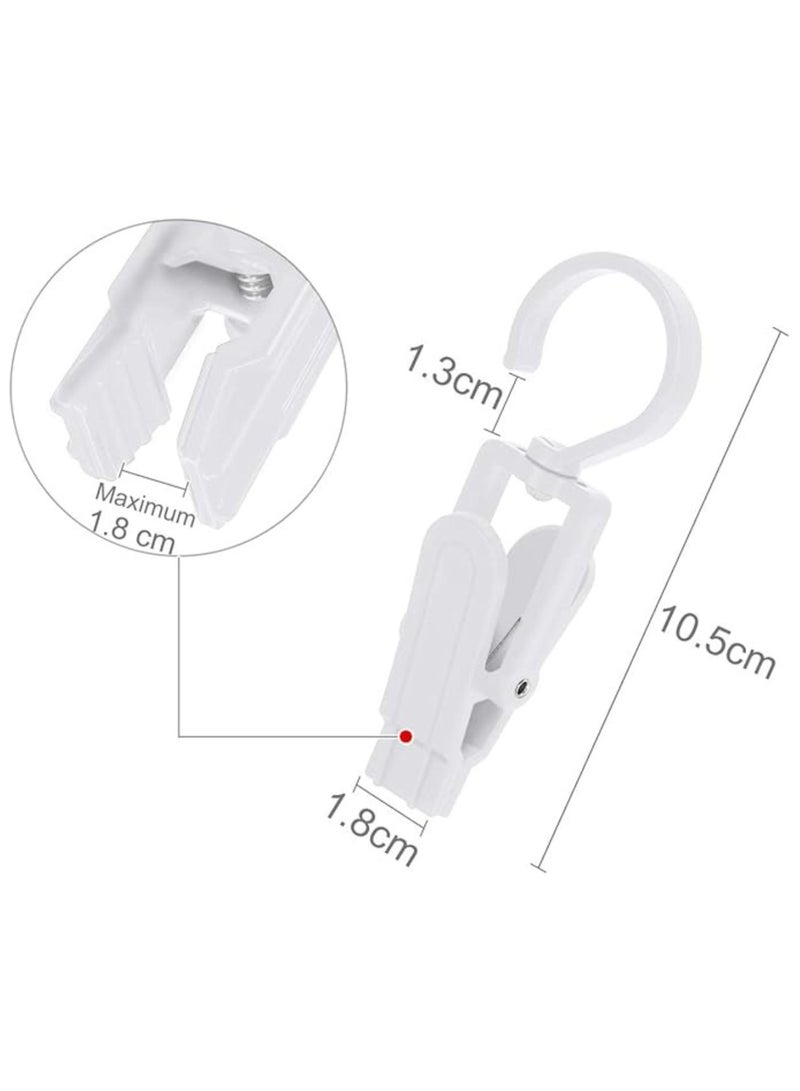 ORTUK 12pcs Clothes Pegs Rotatable Laundry Hooks Clip, Non Slip ABS Plastic Hanger Clips 360° Swivel Hook, Clothes Drying Clips Strong Dress Clamps for Curtain, Bath Towel, Hat, Sheets, Socks Swivel Clips  - Image 2
