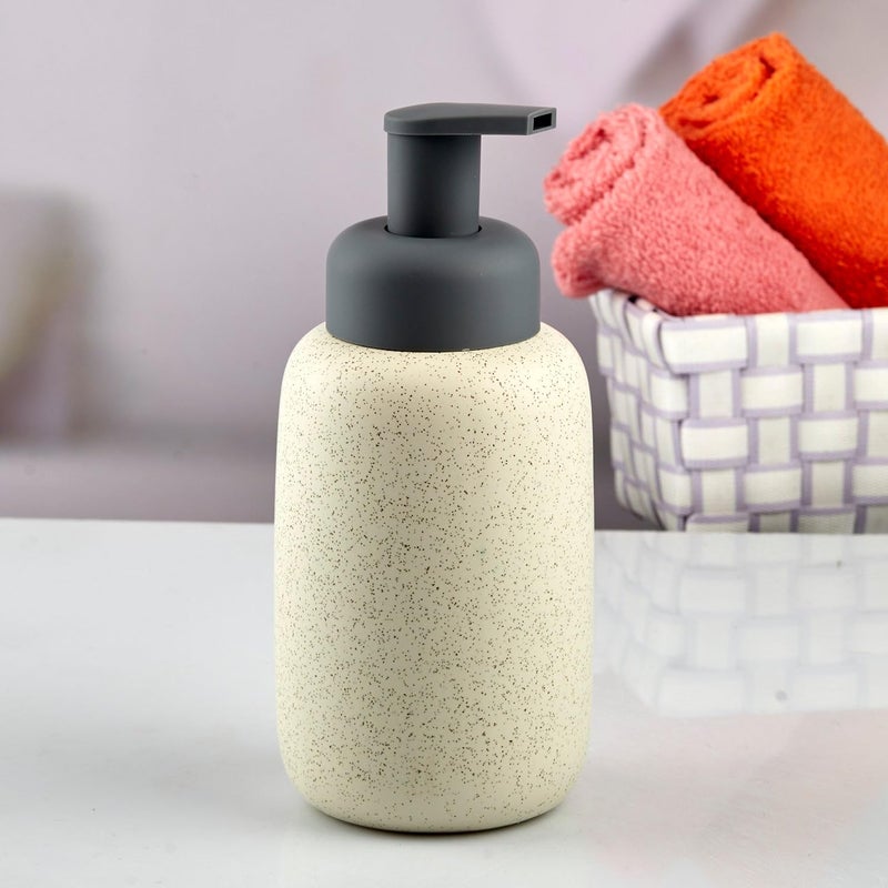 SASASA SaSaSa Ceramic Soap Dispenser for Bathroom handwash refillable Pump Bottle for Kitchen Hand wash Basin Set of 1 Off White 10734  - Image 1