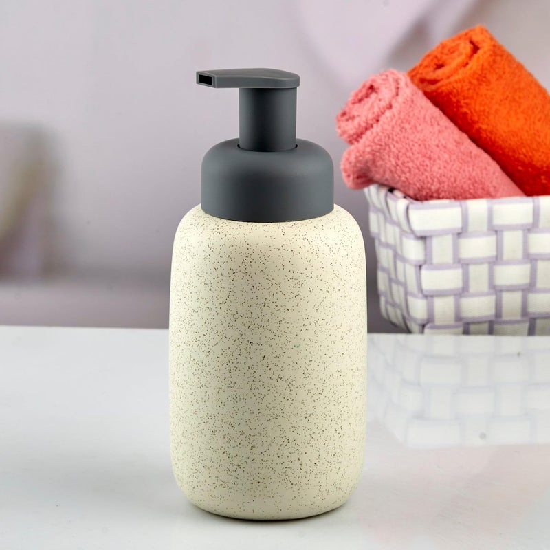 SASASA SaSaSa Ceramic Soap Dispenser for Bathroom handwash refillable Pump Bottle for Kitchen Hand wash Basin Set of 1 Off White 10734  - Image 3