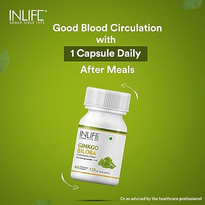 INLIFE Ginkgo Biloba Extract Capsules 120mg | Herbal Supplement - 60 Vegetarian Capsules - Image 5