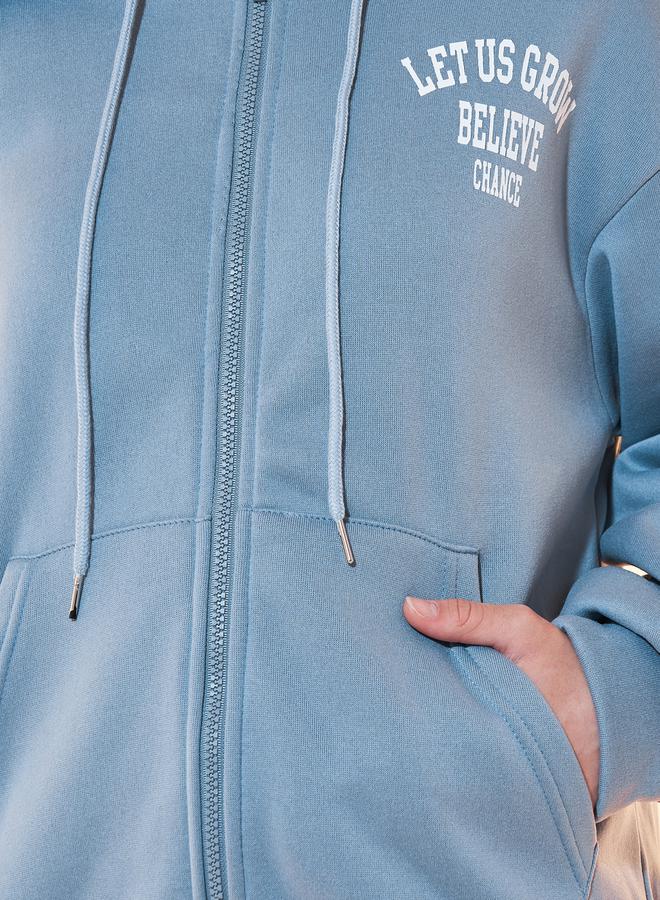 Take Two Text Print Oversized Hooded Jacket - Image 4