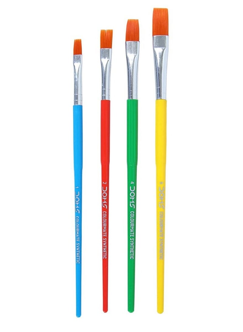 DOMS مجموعة فرش الطلاء المسطحة الاصطناعية من كولورميت، مكونة من 4 قطع - Image 2