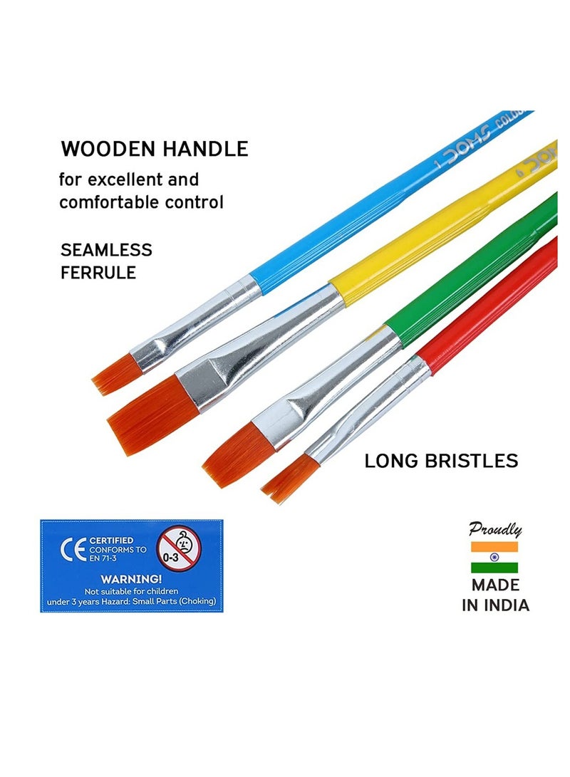 DOMS مجموعة فرش الطلاء المسطحة الاصطناعية من كولورميت، مكونة من 4 قطع - Image 4