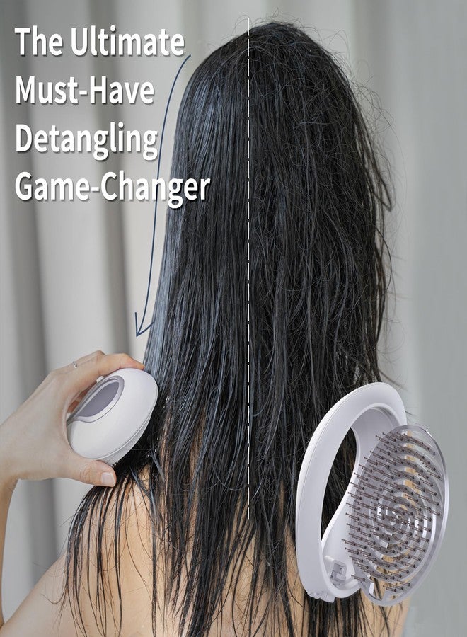 Uffy Spiral Shine Detangling Hair Brush for Wet & Dry Hair, Shower Detangler, Travel Brush — Anti-Frizz Bristles, Tangle-Free, Reduces Breakage, Ergonomic Handle, Obsidian Black - Image 5