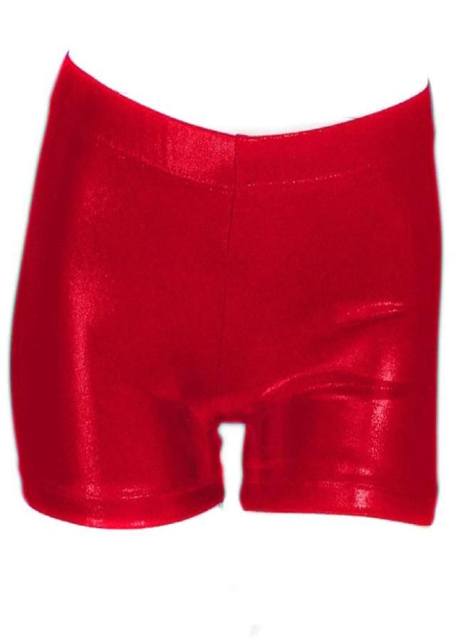 zizi ZIZI Little Big Girls Sparkle Dance Tumbling Athletic Gymnastics Red Short,150CM(13-14Years)  - Image 1