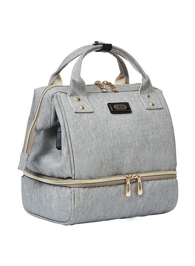 اليشمك حقيبة متعددة الوظائف للحفاضات , رمادي - Image 3