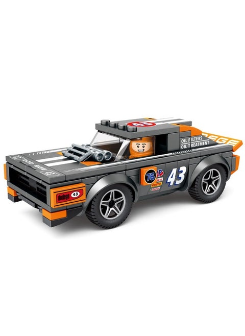 180-Piece  Model Puzzle Stacking Blocks, DIY Block Building Set, Classic Dodge Charger Car Mini Building Bricks Suitable for Boys and Girls Aged 7 and Up