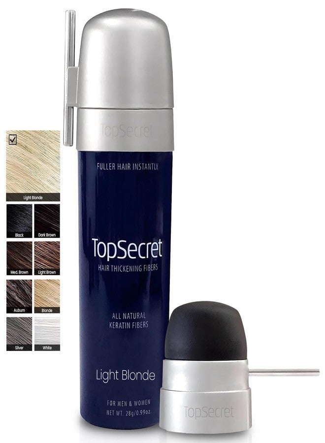 Top Secret Hair Thickening Building Fibers Applicator Included - Undetectable & Natural Hair Filler for Men & Women - Instantly Fill In Thinning Hair - Weather & Sweat Resistant (Light Blonde, Large) - Image 1