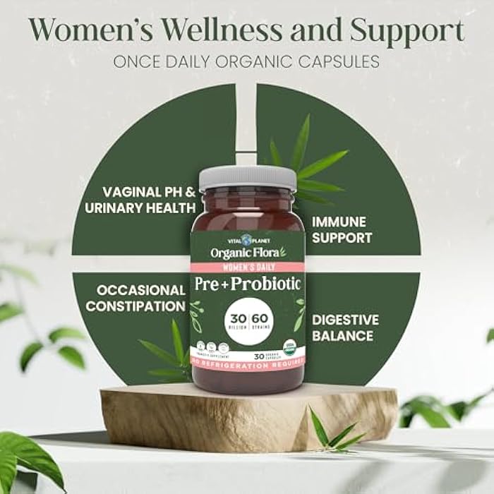 Vital Planet - Organic Flora Probiotics for Women, Women's Daily Shelf Stable Probiotic 30 Billion CFU, 60 Diverse Strains, Prebiotic Organic Mushroom Blend, Immune and Digestive Health 30 Capsules - Image 3