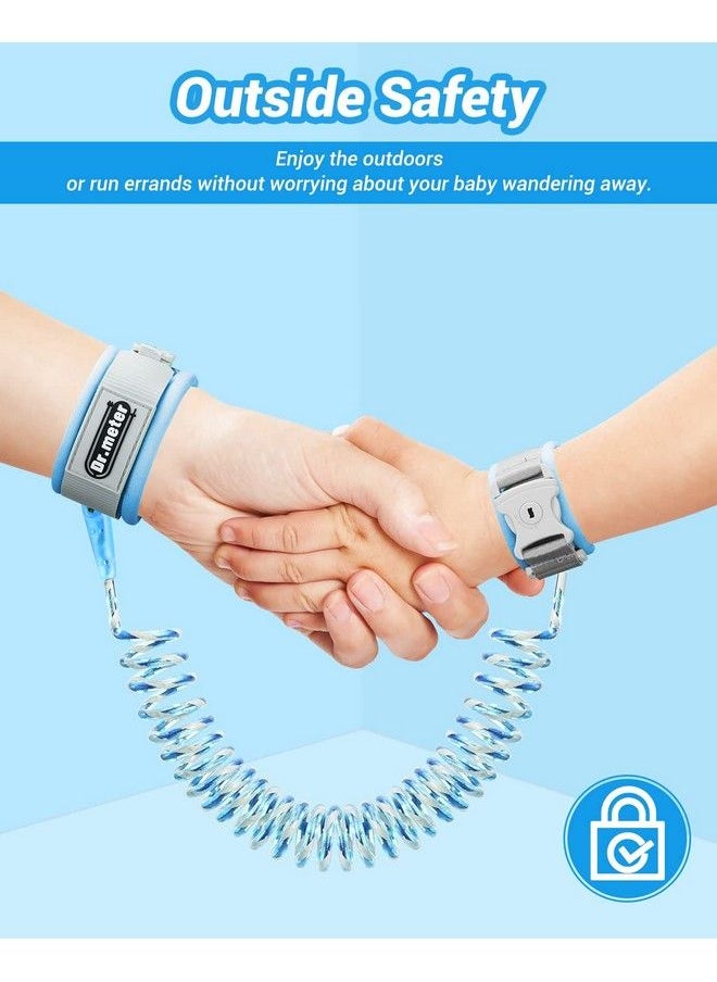 Dr.Meter Kids Leash For Toddler Dr.Meter Reflective Anti Lost Wrist Link With Key & Lock 8.2Ft Safety Wristband Child Walking Harness For Supermarket Mall Airport Amusement Park Zoo Travel Blue  - Image 3