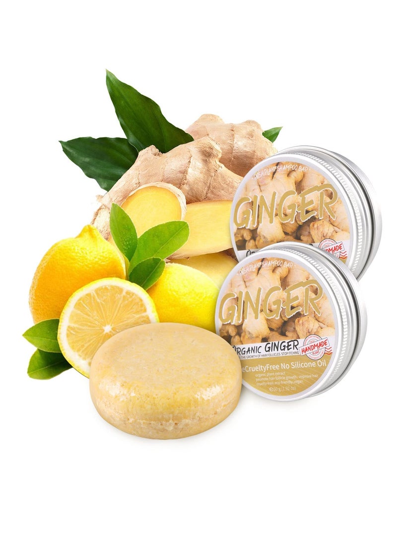Excefore Ginger Hair Regrowth Shampoo Bar, 2 Pcs Natural Ginger Shampoo Bar, Anti Dandruff, Hair Loss Treatment, Promotes Hair Growth for All Hair Types - Image 1