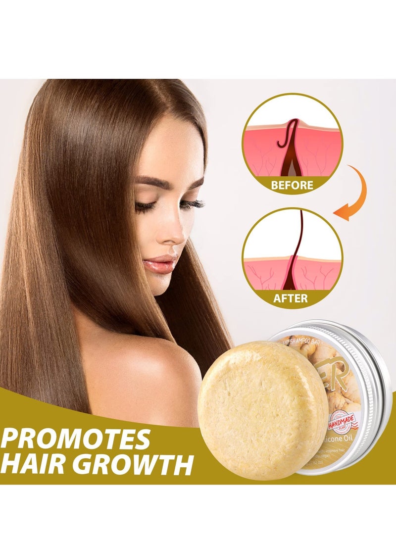 Excefore Ginger Hair Regrowth Shampoo Bar, 2 Pcs Natural Ginger Shampoo Bar, Anti Dandruff, Hair Loss Treatment, Promotes Hair Growth for All Hair Types - Image 3